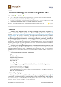 Distributed Energy Resources Management 2018