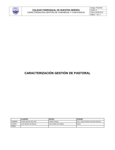 PCGV001 CARACTERIZACIÓN GESTIÓN DE PASTORAL 2014