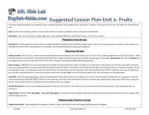 Lesson plan unit 6 fruits