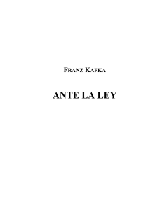 Franz Kafka - Ante la Ley