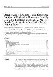 Effect of Acute Endurance and Resistance obese
