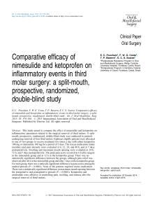 COMPARATIVE EFFICACY OF NIMESULIDE AND KETOPROFEN ON INFLAMMATORY EVENTS IN THIRD MOLAR SURGERY