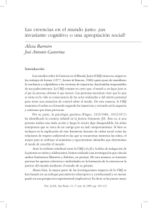 Barreiro  Castorina (2005) Las creencias en el mundo justo