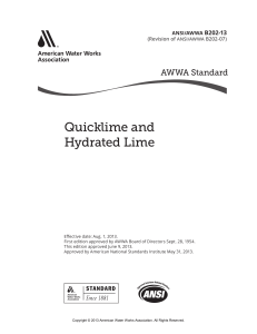(ANSI AWWA B202-13) awwa-AWWA B202-13 Quicklime and Hydrated Lime-American Water Works Association (2013)