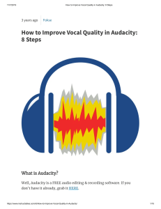 How to Improve Vocal Quality in Audacity  8 Steps