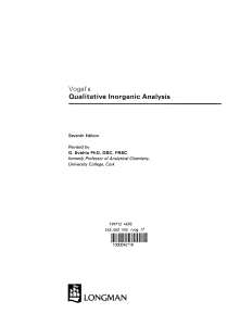 G. Svehla Vogels Qualitative Inorganic Analysis  1996