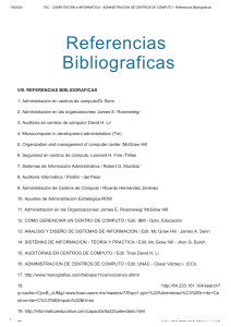 TEC - COMPUTACIÓN e INFORMÁTICA - ADMINISTRACION DE CENTROS DE CÓMPUTO - Referencias Bibliograficas