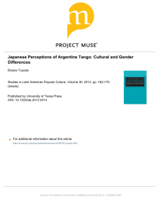 Japanese Perceptions of Argentine Tango