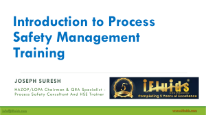 Introduction to Process Safety Management. iFluids