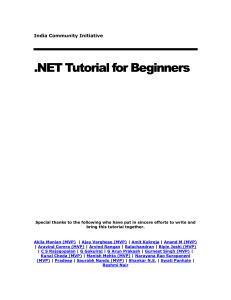 dotnet tutorial for beginners