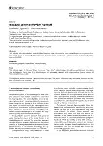 UP 1(1) - Inaugural Editorial of Urban Planning