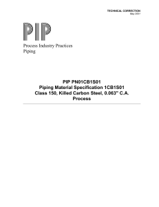 PIPI 01CB1S01 PIPING MATERIAL SPECIFICATION
