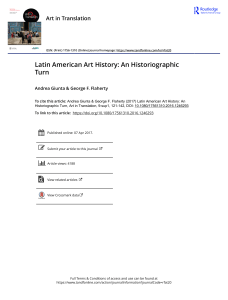 Giunta and Flaherty Latin American Art History An Historiographic Turn