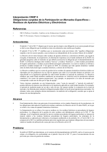 CINIIF 6 Obligaciones surgidas de la Participación en Mercados Específicos -Residuos de Aparatos Eléctricos y Electrónicos