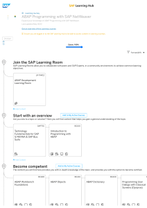 Learning Journey  ABAP Programming with SAP NetWeaver