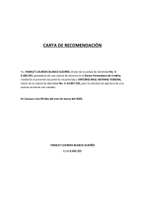 CARTA DE RECOMENDACIÓN