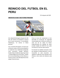 REINICIO DEL FUTBOL EN EL PERU