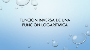 Función inversa de una función logarítmica