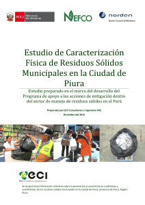 1a estudio de caracterizacion fisica de residuos solidos municipales en la ciudad de piura