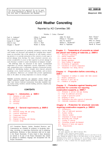 Cold Weather Concreting Reported by ACI