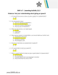 Producir RAP 6-7 - Evidence - 3.2.1 Test your understanding about giving an speech