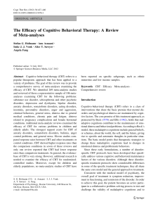 Hoffmann, Asnaani, Vonk, Sawyer y Fang - The Efficacy Of Cognitive Behavioral Therapy A Review (2012)