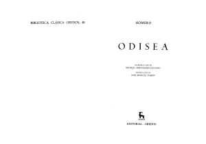 HOMERO - Odisea (Gredos, Madrid, 1982-1993)