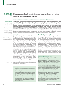 The psychological impact of quarantine and how to reduce it: rapid review of the evidence