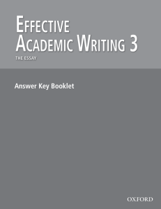 Effective Academic Writing 3 Answer keys