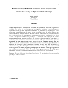 Jaramillo, A.; Salas, F. y Salgado F. Revisión del Concepto Problema de Investigación