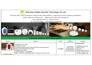 2019 Smart  home and alarm system (Golden Security -- Anna Yuan)