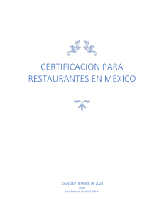 certificacion para restaurantes en mexico
