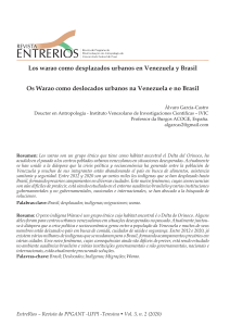 Los Warao como desplazados urbanos en Venezuela y Brasil