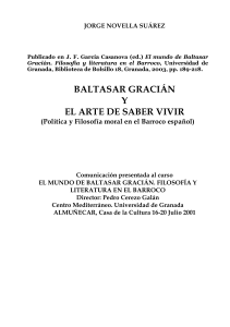 baltasar gracian y el arte de saber vivir politica y filosofia en el barroco espanol 