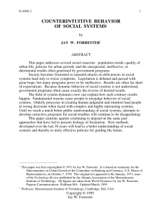 Counterintuitive Behavior of Social Systems