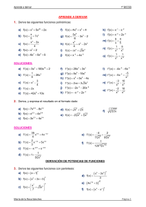 Ejercicios cálculo de derivadas