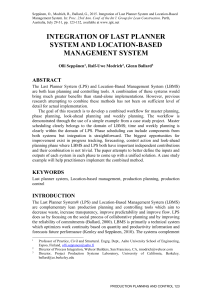 Integration of Last Planner System and Location-Based Management System