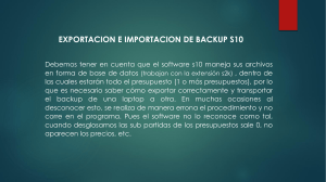 EXPORTACION E IMPORTACION BACKUP S10