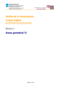 Ámbito de la comunicación Lengua inglesa. Anexo gramatical 12. Módulo 3. Educación a distancia semipresencial
