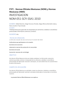 P1P1 - Normas Oficiales Mexicanas (NOM) y Normas Mexicanas (NMX). 