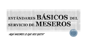 ESTÁNDARES BÁSICOS DEL SERVICIO DE MESEROS