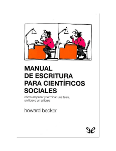 Manual De Escritura Para Cientificos Sociales - Becker Howard