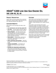 HDAX 5200 LOW ASH GAS ENGINE OIL