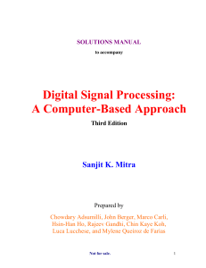 SOLUTIONS MANUAL Digital Signal Processi