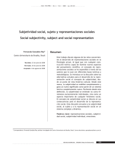 subjetividad social, sujeto y representaciones sociales