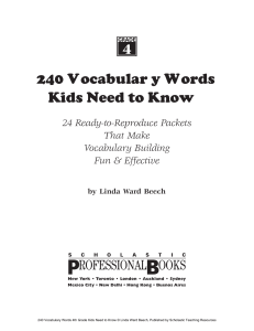 240 Vocabular y Words Kids Need to Know 4 
