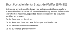 Short Portable Mental Status de Pfeiffer (SPMSQ