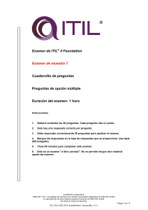 15942 - ITIL®4 Foundation Examen de muestra 1 Preguntas