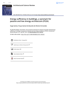 Energy sufficiency in buildings a synonym for passive and low energy architecture PLEA