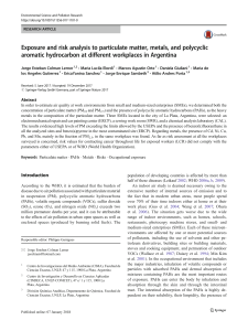 Exposure and risk analysis to particulate matter, metals and polycyclic aromatic hydrocarbon and at different workplaces-colmanlerner2018